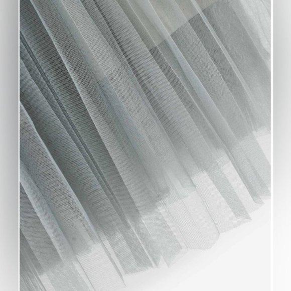 Light Grey Mesh Tulle Pleated Skirt - Picture 8 of 9